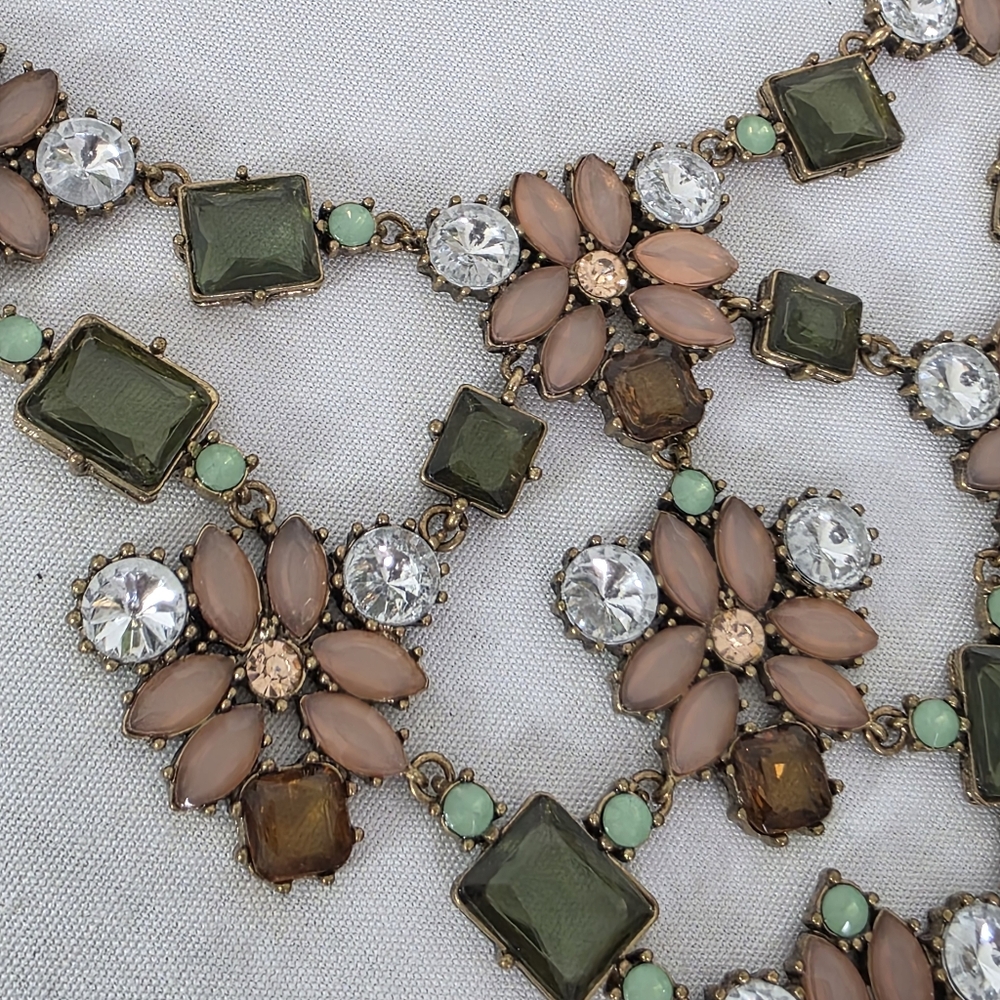 Statement Fleurerette Neutral Tones Bib Necklace - image 5